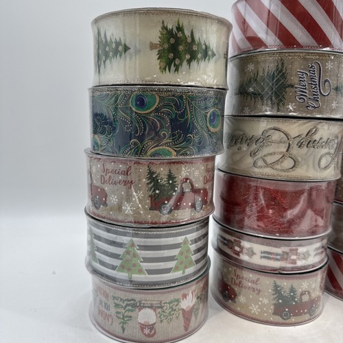 Members Mark Christmas Wired Ribbon Random 5 Rolls - 第 2/3 張圖片