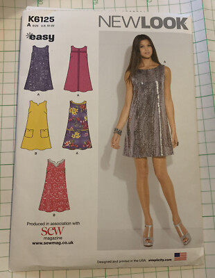 New Look Dress Sewing Pattern Woven Fabric Sizes 10 - 22 Inc Easy Uncut  Unused | eBay
