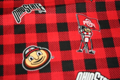 Ohio State Fabric 1 YARD Material Football Cotton 36" x 44" for Face Mask Craft! - Picture 2 of 3