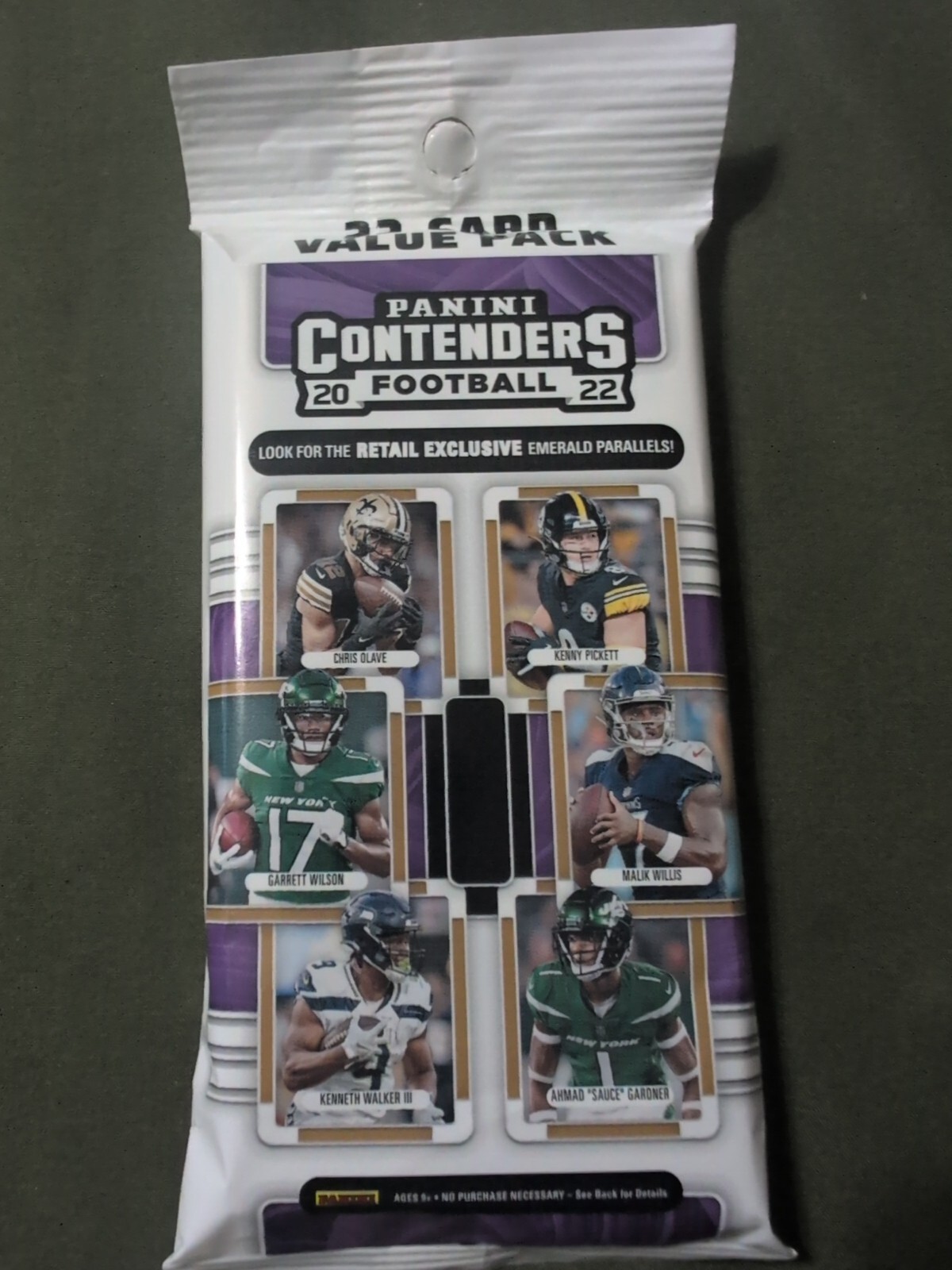 2022 Panini Contenders Football Jumbo Value Sealed Fat Pack 22 Cards