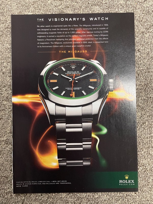 2010 Rolex Watch Print Ad - The Visionary's Watch The Milgauss Oyster 10x7