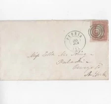 Peoria Illinois 1861  fancy  cancel on #65