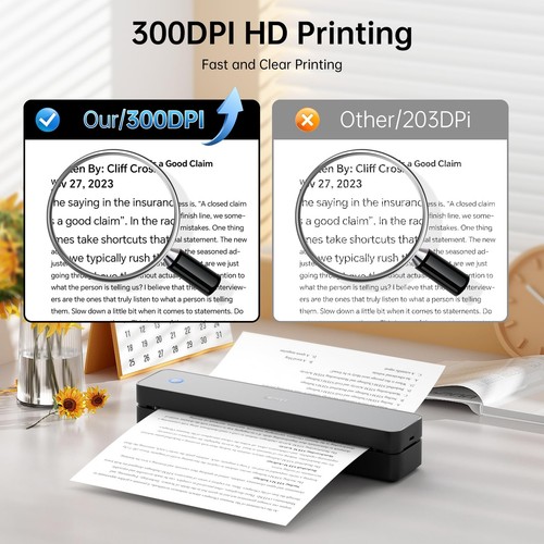 Portable Printers Bluetooth Thermal Printer,Support 8.5" x 11" US Letter, 300... - Picture 3 of 8