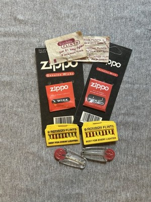 Vintage Ronson Flints Nine Flinter & Zippo Dispensers Genuine Wicks Old Stock