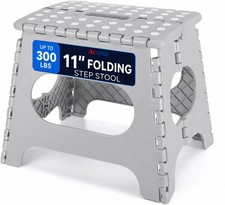 11" Folding Step Stool for Kids Holds 300 lb Foldable Stools Gray