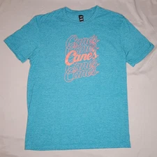 Raising Cane's Shirt Mens Medium Blue Graphic Tee District Perfect Blend Soft