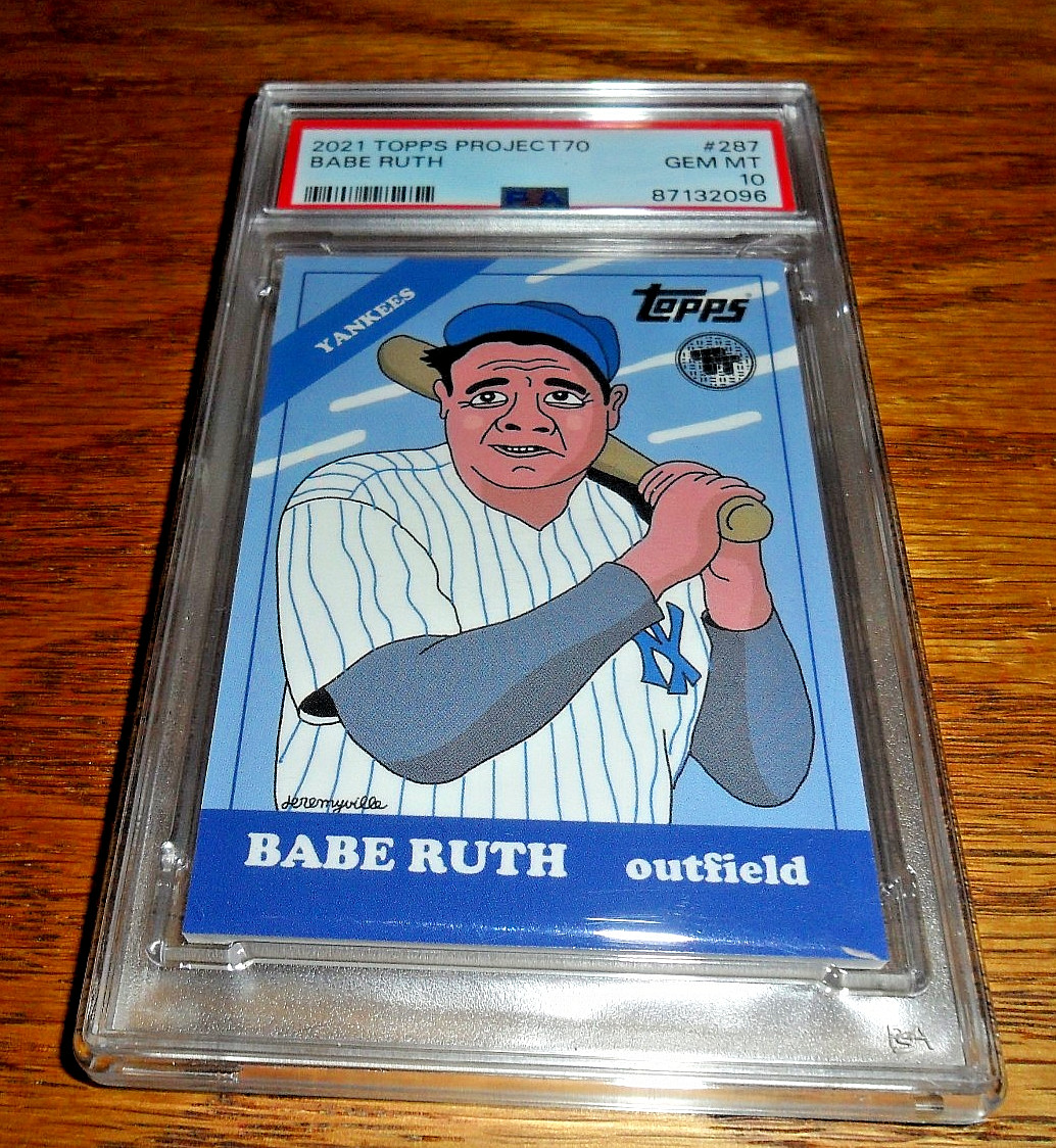 2021 Topps Project 70 BABE RUTH NEW YORK YANKEES #287 PSA 10 GEM MINT POP 6