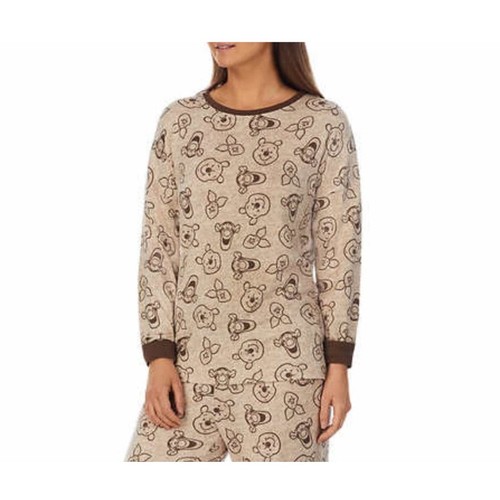 Disney Winnie The Pooh Women's Pajama PJ Top Size S Brown  - Picture 1 of 6