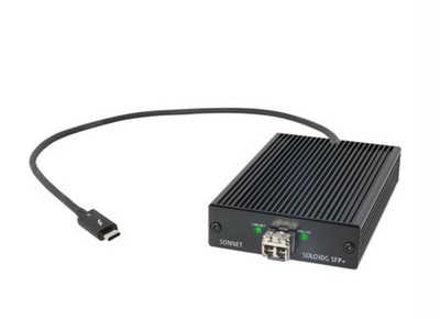 SONNET SOLO 10G THUNDERBOLT 3 - ETHERNET FANLESS ADAPTER  +SPF TRANSCEIVER - NEW
