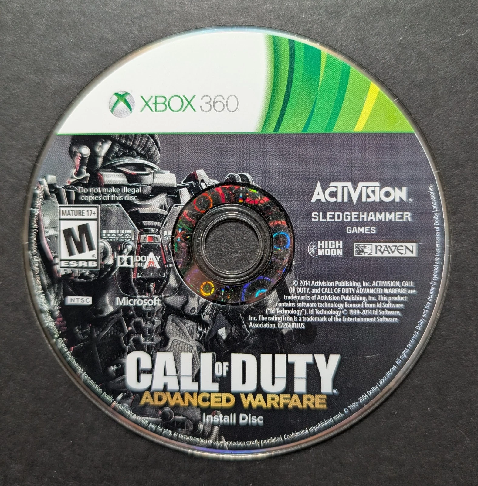 Call of Duty: Advanced Warfare (Microsoft Xbox 360, 2014) Game Install Disc Only
