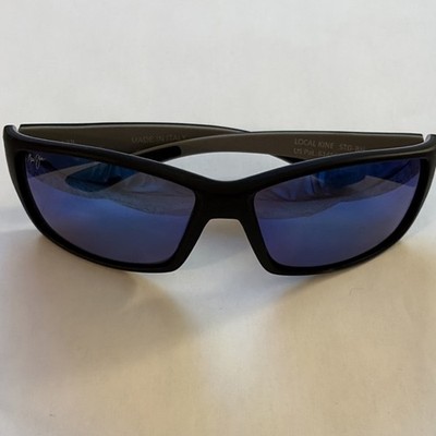 Maui Jim Local Kine MJ810-53B Wrap Black Frame Blue Polarized Men's Sunglasses