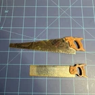 VINTAGE 1960s MARX POCKET TOOLS TOYS LOT OF TWO MINIATURE SAWS.