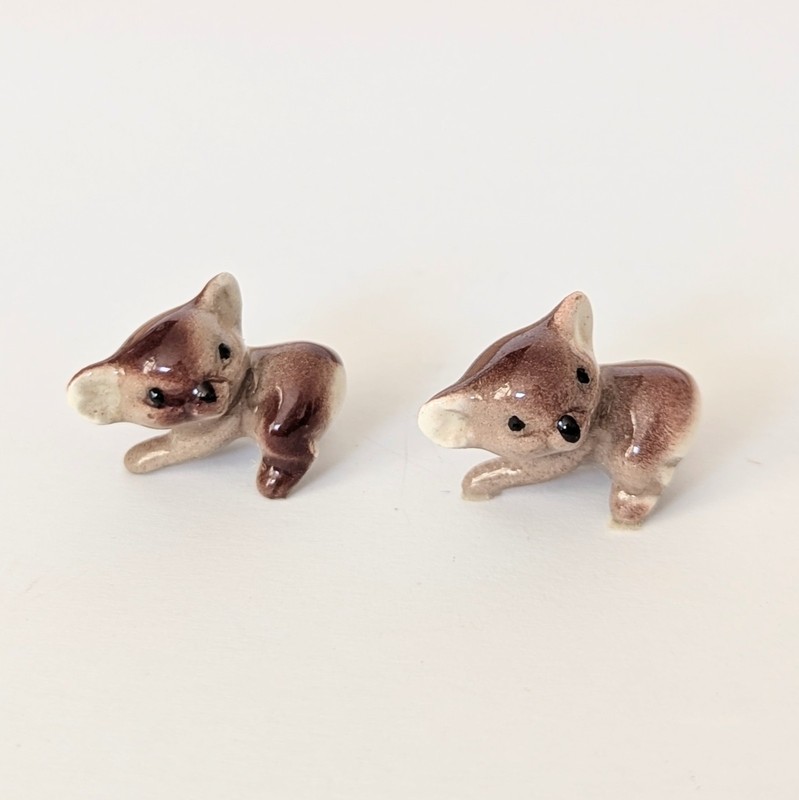 Retired Hagen Renaker Baby Koalas Miniature Ceramic Figurine Climbing Wildlife