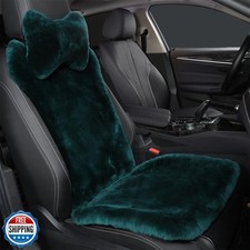 OGLAND Fluffy Fuzzy Fur Sheepskin Universal Car Seat Covers for Auto Cozy Sea