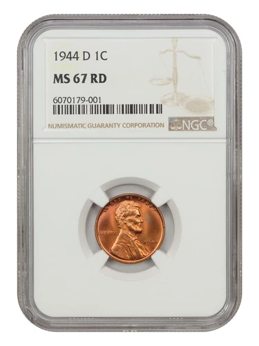 1944-D 1C NGC MS67RD - Lincoln Cent (Wheat Reverse)