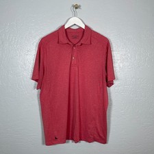 Untuckit Men XL Heather Red Clavidor Polo Shirt Short Sleeve Stretch Preppy Golf