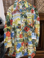 Violet sky bathing suit beach cover-up button front long sleeve XL Roll Tab NWT