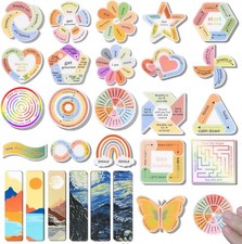 102 Pieces Calm Anxiety Sensory Stickers, 2 Different Surface Texture Styles,...