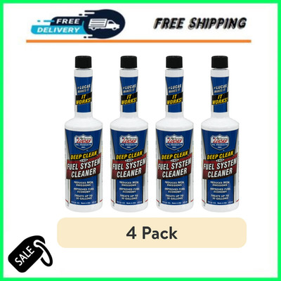 4 Pack Lucas Deep Clean Fuel System Cleaner 16 oz Improves MPG Performance
