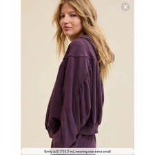 Women's Aerie Soft Life Full Zip Sweatshirt Hoodie M Plum