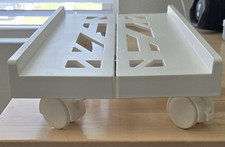 Adjustable CPU White Stand With Locking Wheels - 7.87  to 11.81  