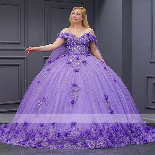 Quinceanera Kleider Applikationen Plissee Schulterfrei Strass RobeQuinceanera - Bild 1 von 10