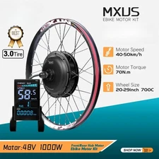 48V 1000W Brushless Gearless Front/Rear Hub Motor Wheel for Electric Bicycle 