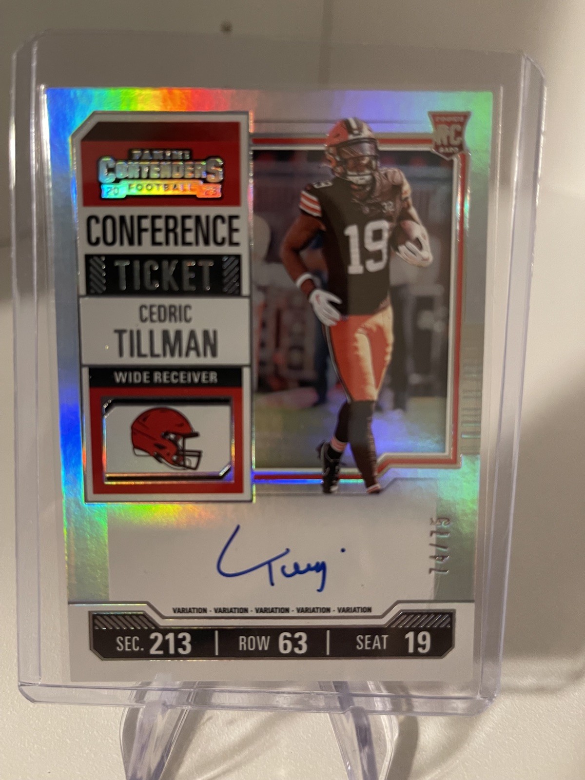 2023 Panini Contenders Cedric Tillman Rookie RC /75 Auto Conference Ticket #104