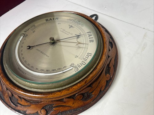 Vintage Antique Casartelli Barometer Manchester Wooden Large Ornate Retro Old - Picture 3 of 12