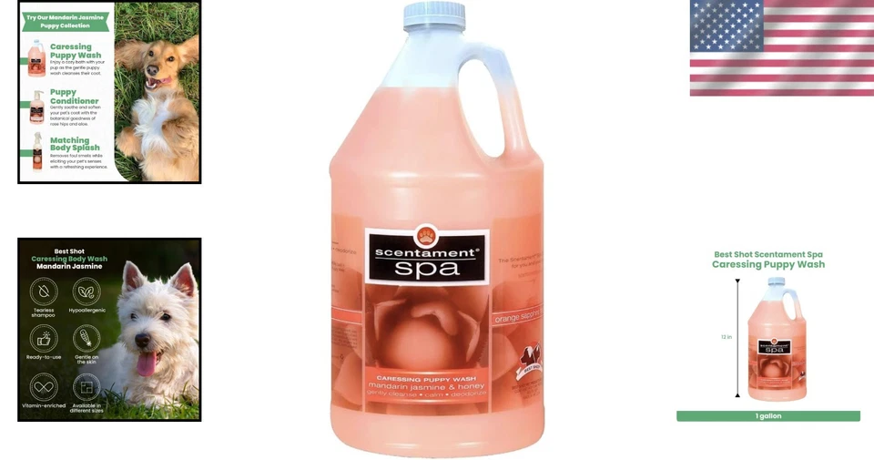 Lavado hipoalergénico para cachorros, miel de jazmín mandarina - 1 galón Foto 2 de 4