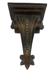 Classic Ornate Large Corbel Sconce Shelf Italian Style Gold & Verdigris Resin