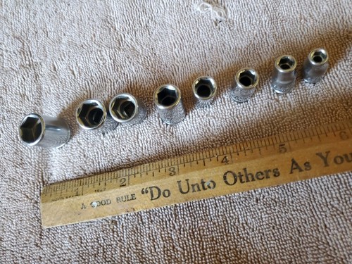 Enchufes métricos de accionamiento vintage SEARS 8 piezas 1/4" 5 mm - 12 mm - Imagen 4 de 4