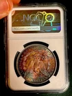 1885 MS62 MORGAN DOLLAR NGC  🌈 TONER 🌈 *MAGENTA TRANSITION TONING*