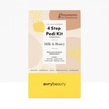 AvryBeauty 4 Step Pedi Kit milk & honey Pedicure Spa Foot Care Hidrating & Nouri