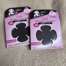 2 Hollywood Secrets Gentle No-Show Nipple Concealers Deep Skin Tone Reusable NEW