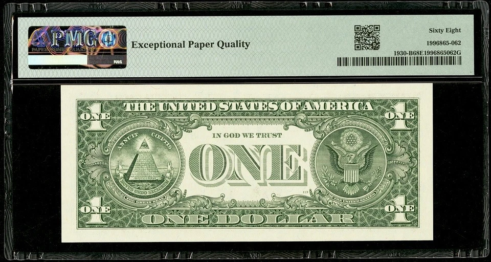 Fancy Radar Serial Number 07000070 PMG 68 EPQ 2003A $1 Dollar Federal Reserve - Image 2 of 2