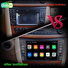 DAB+ Carplay Autoradio Android 15 GPS Navi F&uuml;r Mercedes Benz E-Klasse W211 W219