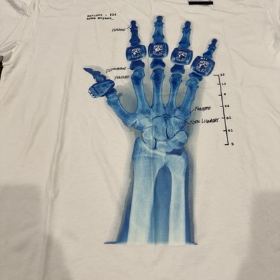 Nike Kobe X-Ray Broken Not Beaten Large White Blue T-Shirt L
