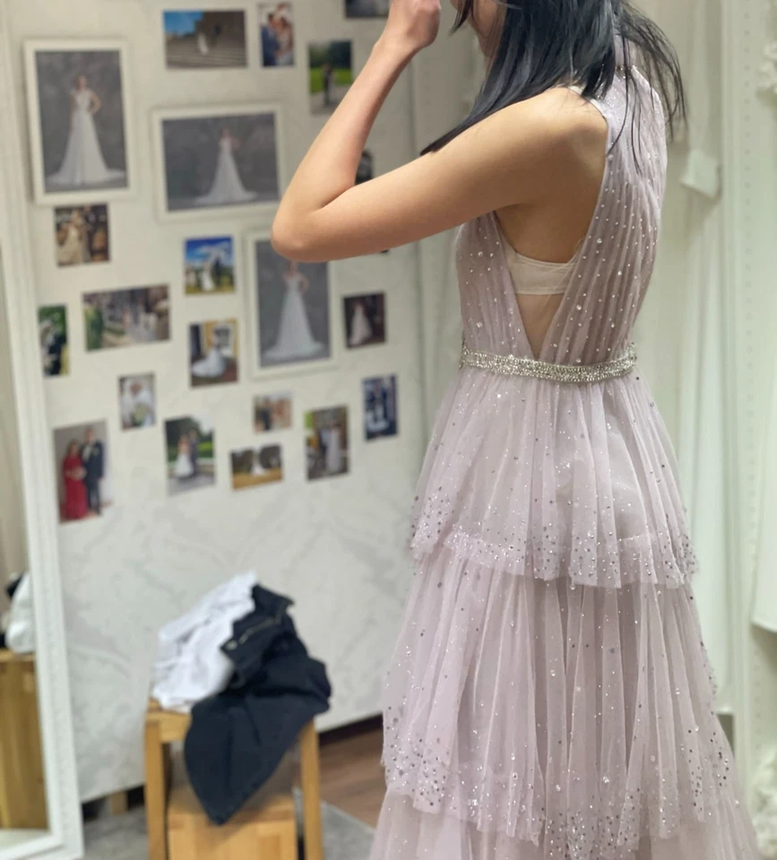 HBH Brautmode I Abendkleid A-Linie Glitzer m. Schnürung Gr.36,38 - Bild 3 von 4