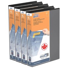 QuickFit 4-Pack Heavy-Duty 8 1/2" x 14" Portrait Legal Binder, 3-Ring Binder,...