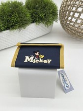 The Disney Store Mickey Mouse Trifold Wallet Navy Yellow Tags Attached