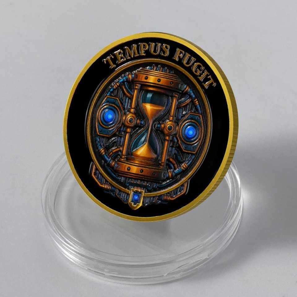 Inspring Memento Mori Coin Mechanical Skull TEMPUS FUGIT Daily Stoic ...