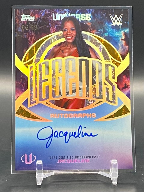 2026 Topps Universe WWE Jacqueline Auto Gold Stone #/99 Legends #LA-JQ Wrestling