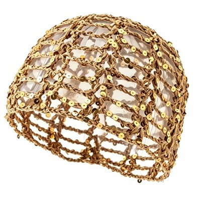 Lymesa Women s Crochet Hat Summer Glitter Sequin Beanie One Size, Khaki-1