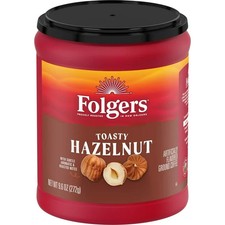Folgers Toasty Hazelnut Artificially Flavored Ground Coffee, 9.6 oz Canister