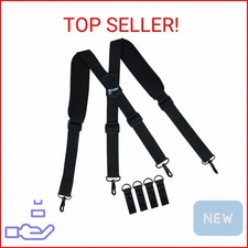 KUNN Tactical Duty Belt Suspenders with Metal Hook,Men Padded Police Harness for