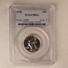 1938 Washington Proof Quarter - PCGS PR63 - FREE SHIPPING!