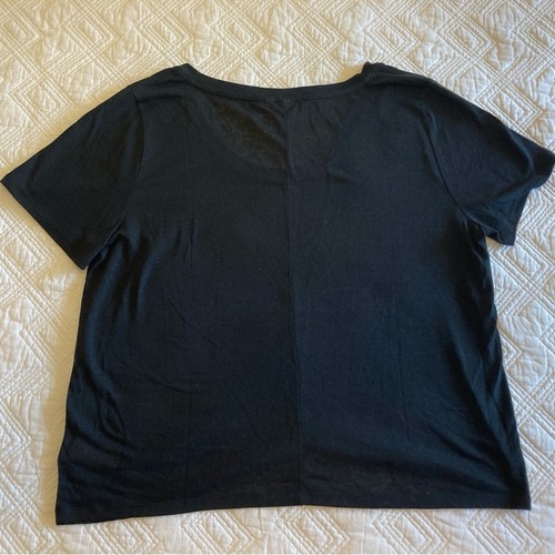 GAP Women's Black Linen Blend Short Sleeve Tee Size XL NWT - Picture 2 of 3