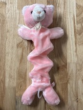 Vtg Russ Berrie Plush Pull String Musical Pink Teddy Bear Hanging Crib Toy Works