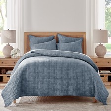 Melange Stitch Chambray King/Cal King Quilt Set - Levtex Home